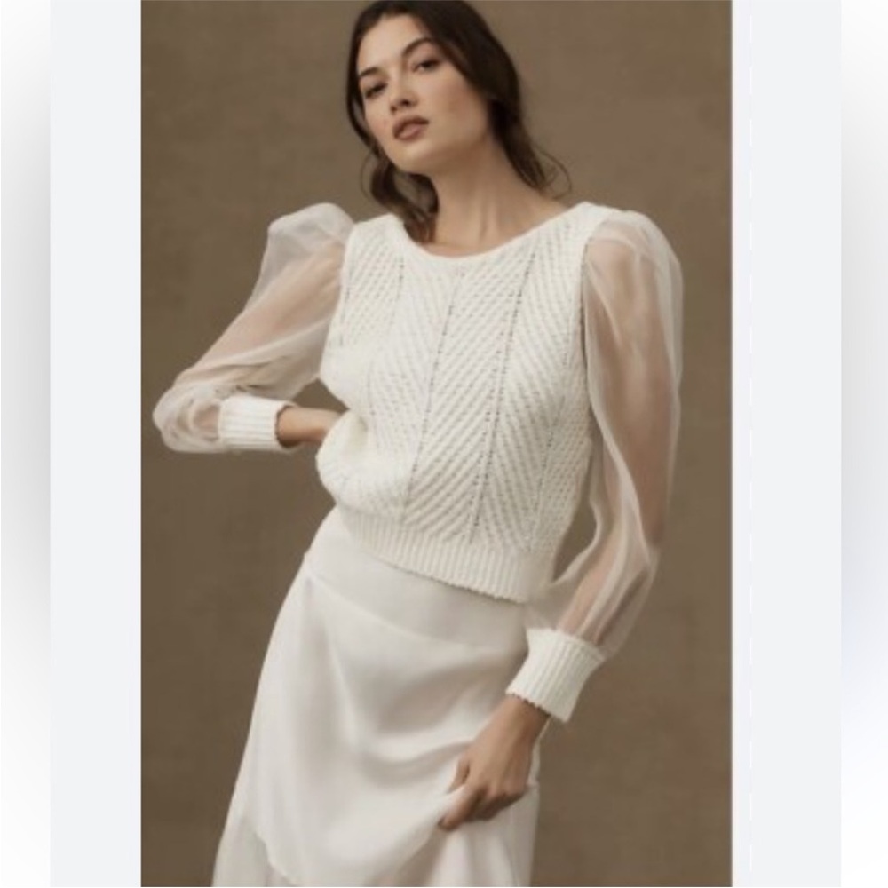 Anthropologie Maeve  Cable Twofer Sweater Vest